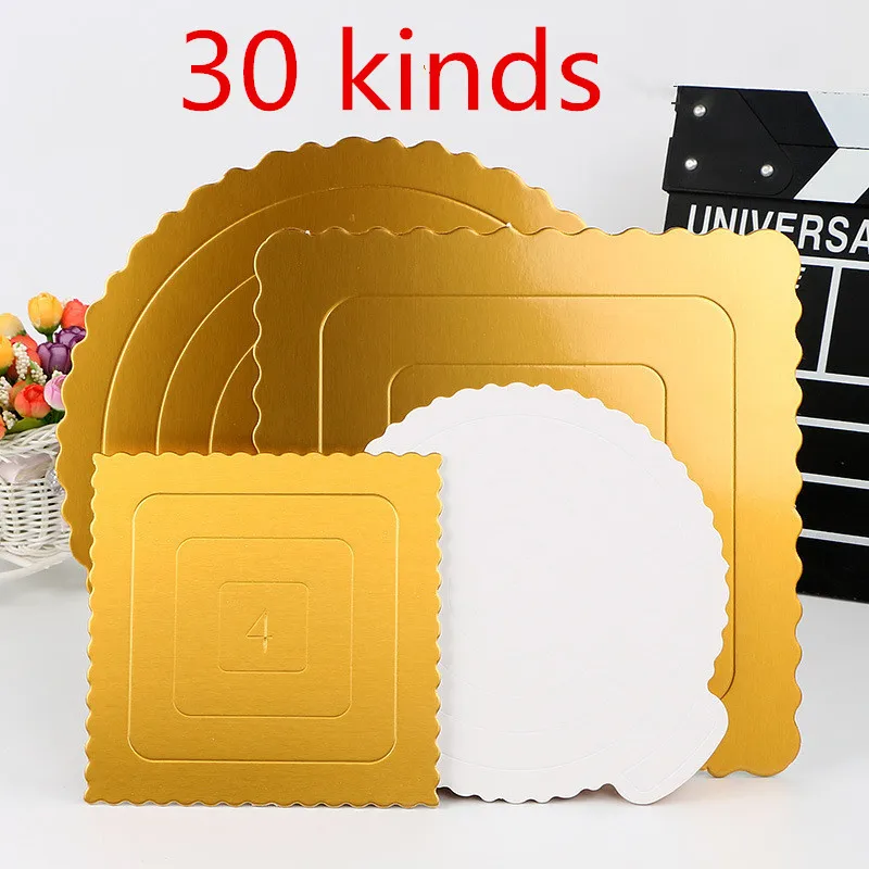 10 pcs Round Square Mousse Cake Boards Mat Food Grade Paper Kitchen Baking accessories Gold New Year Wedding Cake Displays Tray
10 pcs Round Square Mousse Cake Boards Mat Food Grade Paper Kitchen Baking accessories Gold New Year Wedding Cake Displays Tray