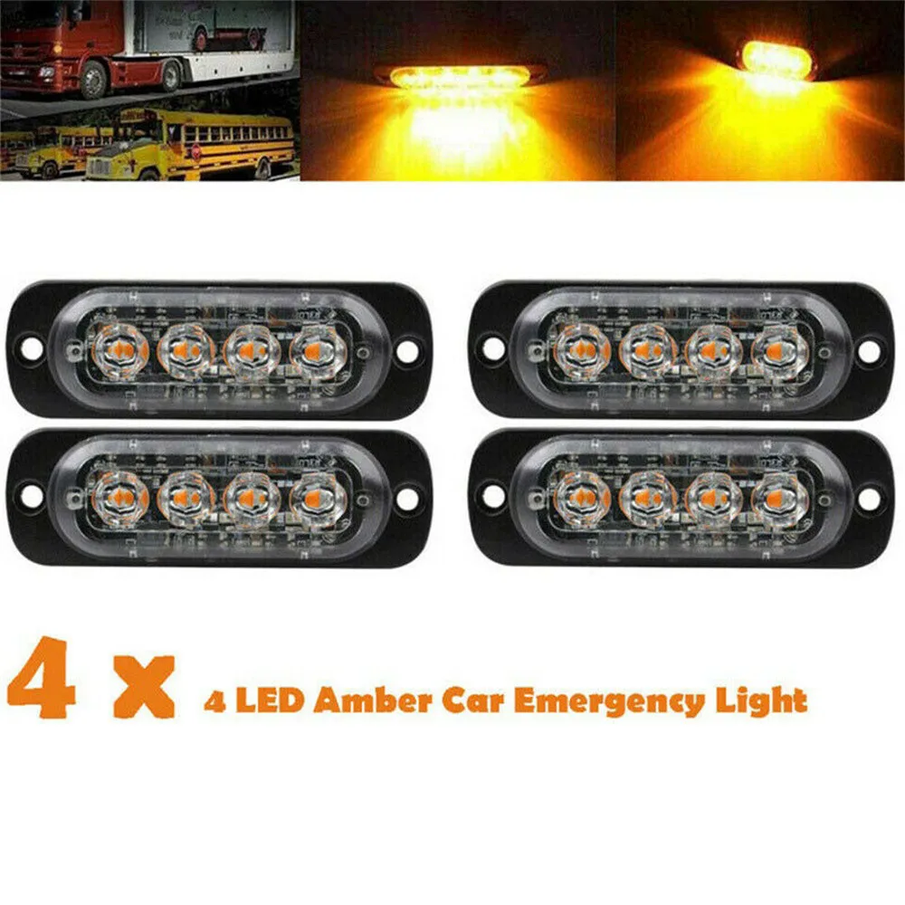 4Pcs 4 LED Auto LKW Notfall Amber Beacon Panne 12/24V IPX-4 12W Hellgelbes Licht For Hazard Warning Strobe Light
4Pcs 4 LED Auto LKW Notfall Amber Beacon Panne 12/24V IPX-4 12W Hellgelbes Licht For Hazard Warning Strobe Light