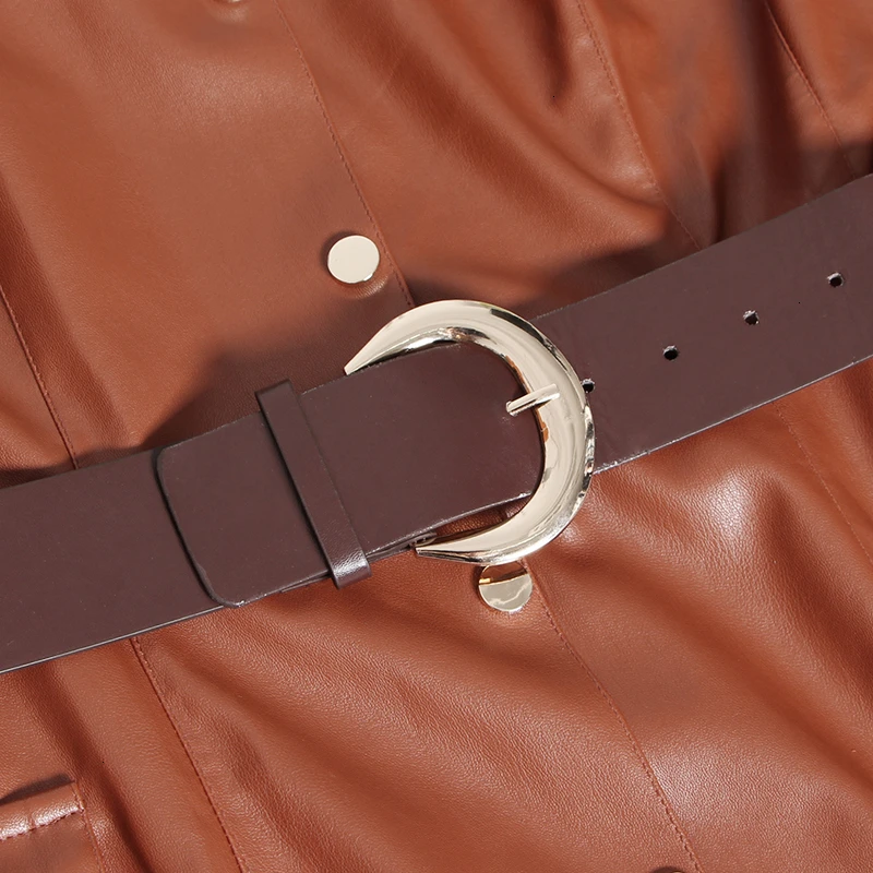 CHICEVER Pu Dress For Women Lapel Short Sleeve High Waist Sashes Ruched Loose Pockets Korean Mid Dresses Female 2020 Fall Style
CHICEVER Pu Dress For Women Lapel Short Sleeve High Waist Sashes Ruched Loose Pockets Korean Mid Dresses Female 2020 Fall Style