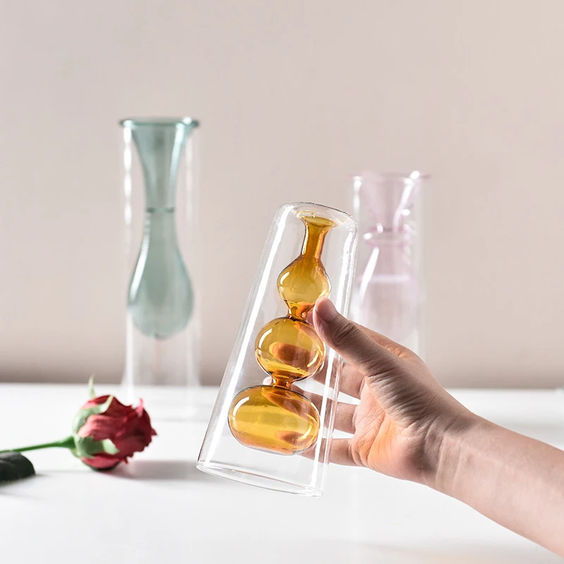 Creative Nordic Glass Vase Flower Ware Crystal Ball Transparent Double-Layer Stained Hydroponic Flower Home Desktop Decoration
Creative Nordic Glass Vase Flower Ware Crystal Ball Transparent Double-Layer Stained Hydroponic Flower Home Desktop Decoration