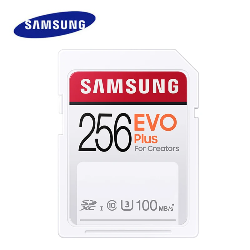 

SAMSUNG EVO Plus SD Memory Card 32GB 64GB 128GB 256GB U1 U3 SDHC SDXC CLASS10 100MB/S UHS-I Camera Cards