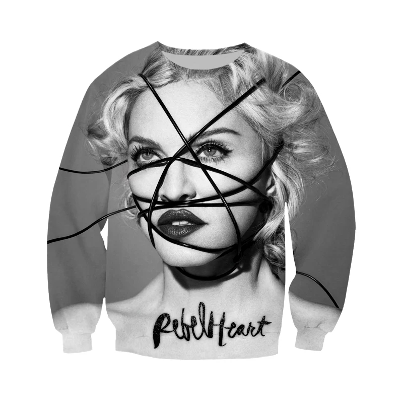 SONSPEE Madonna певица Harajuku 3D печатных мужские женские Юнисекс зеркальное горячая