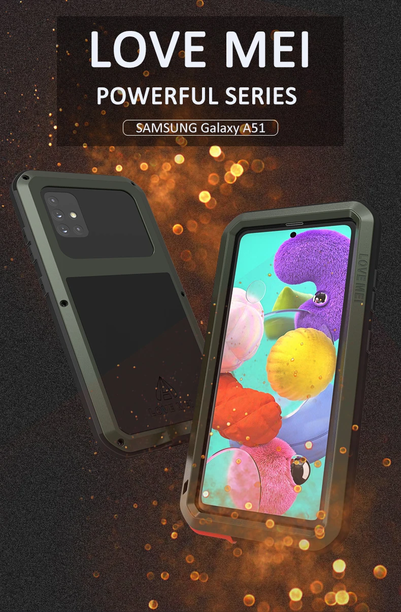 

Мощный чехол LOVE MEI для телефона Samsung Galaxy A51 A52 A53 A71, металлический бронированный противоударный грязеотталкивающий водонепроницаемый чехол д...