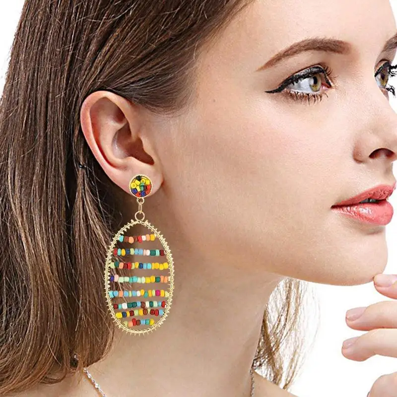 New Arrival Dangle Earrings For Women Fashion Handmade Geometric Drop Earrings Beaded Pendant Earrings Women Jewelry
New Arrival Dangle Earrings For Women Fashion Handmade Geometric Drop Earrings Beaded Pendant Earrings Women Jewelry