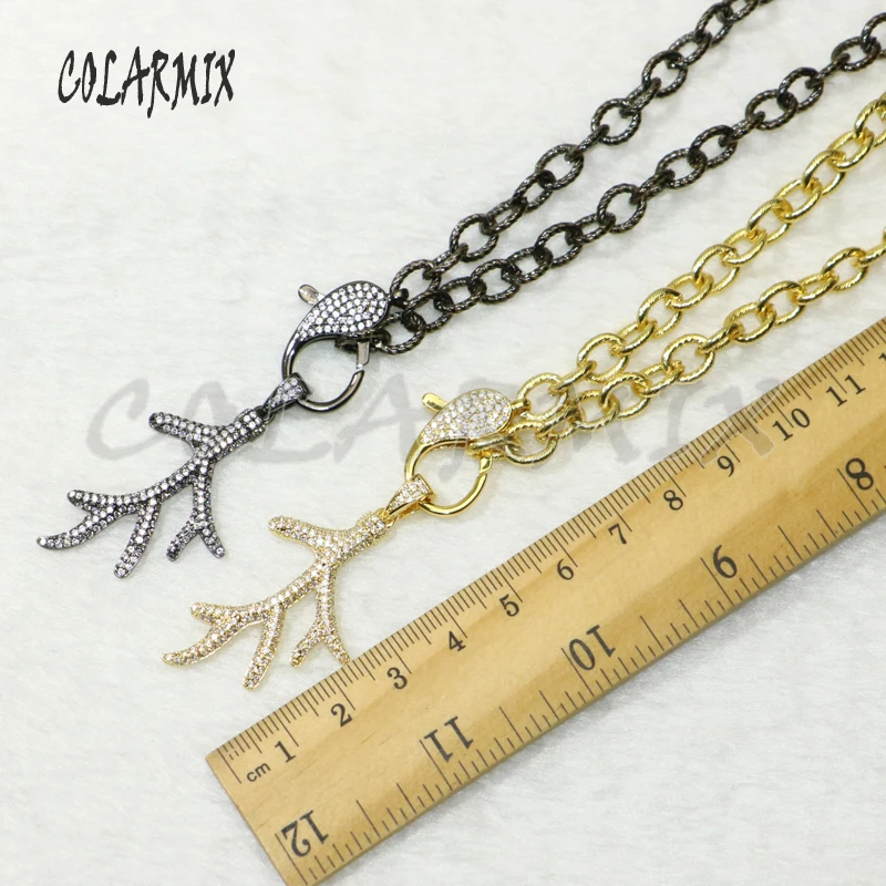 3 strands antlers pendants necklace Big link necklace Zircon jewels fashion jewelry accessories 50540
3 strands antlers pendants necklace Big link necklace Zircon jewels fashion jewelry accessories 50540