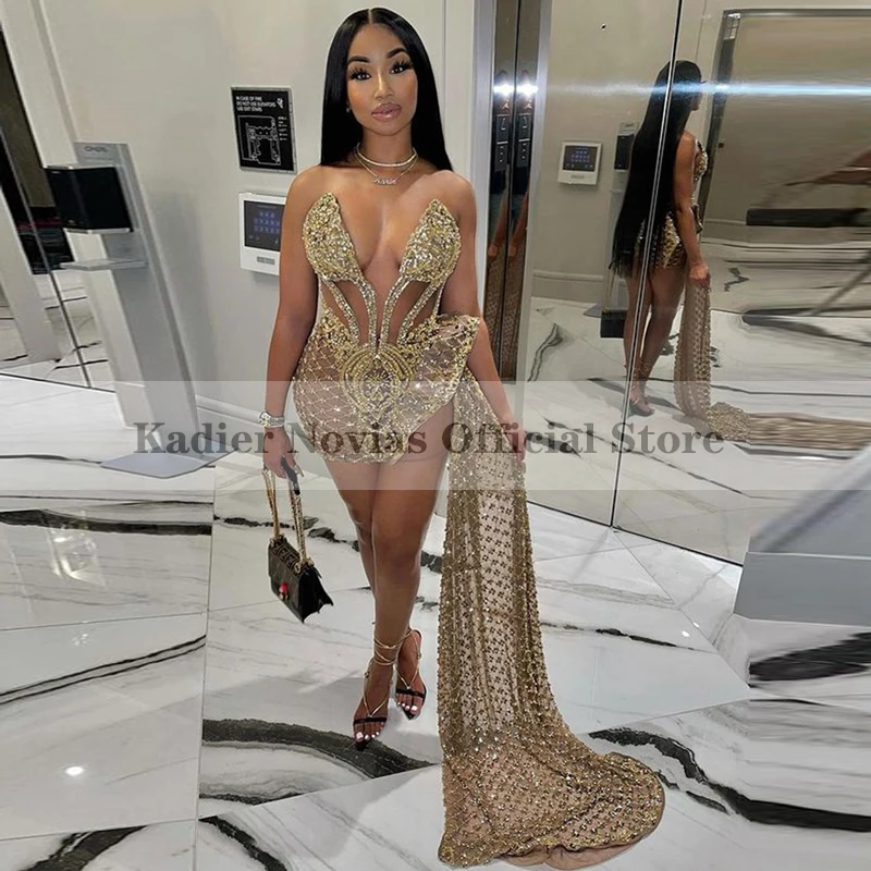 Kadier Novias Sexy Beads Prom Dresses 2021 with Tail for African Girls Evening Cocktail Dress 2k22 Vestido De Fiesta
Kadier Novias Sexy Beads Prom Dresses 2021 with Tail for African Girls Evening Cocktail Dress 2k22 Vestido De Fiesta