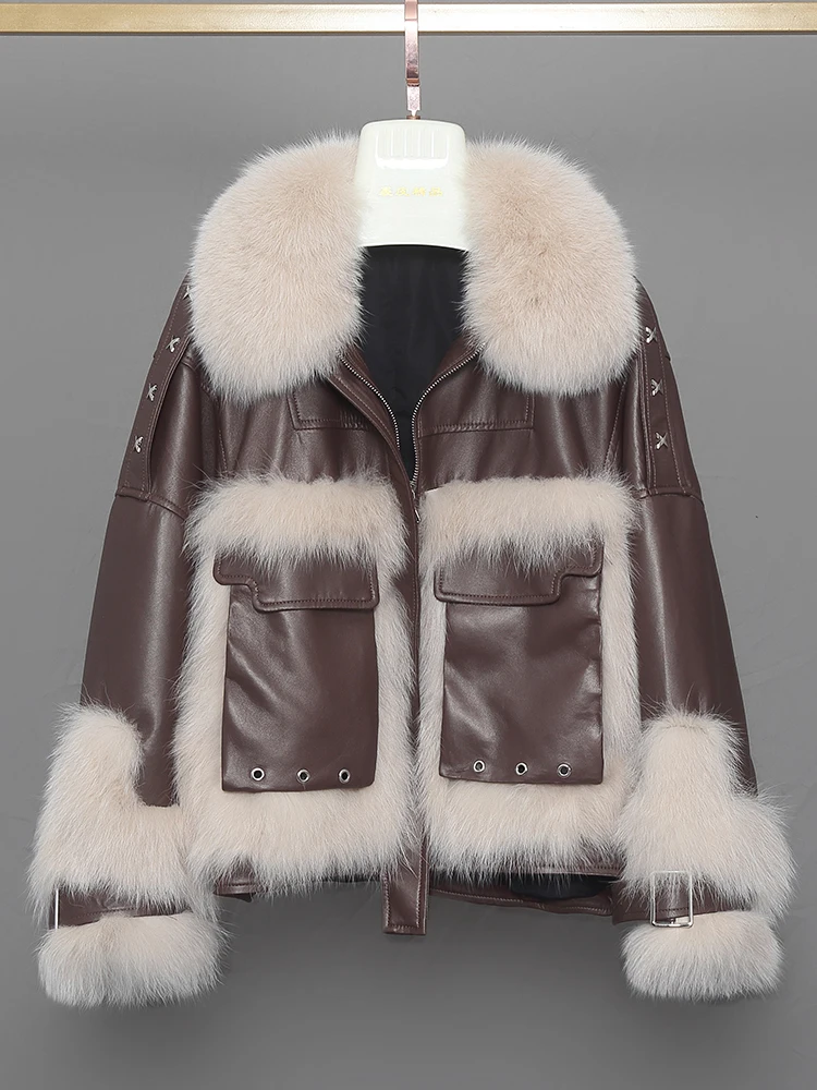 Real Fox Fur Coats With Genuine Sheepskin Leather Wholeskin Natural Fox Fur Jacket Outwear Luxury Women Winter 2021 New
Real Fox Fur Coats With Genuine Sheepskin Leather Wholeskin Natural Fox Fur Jacket Outwear Luxury Women Winter 2021 New