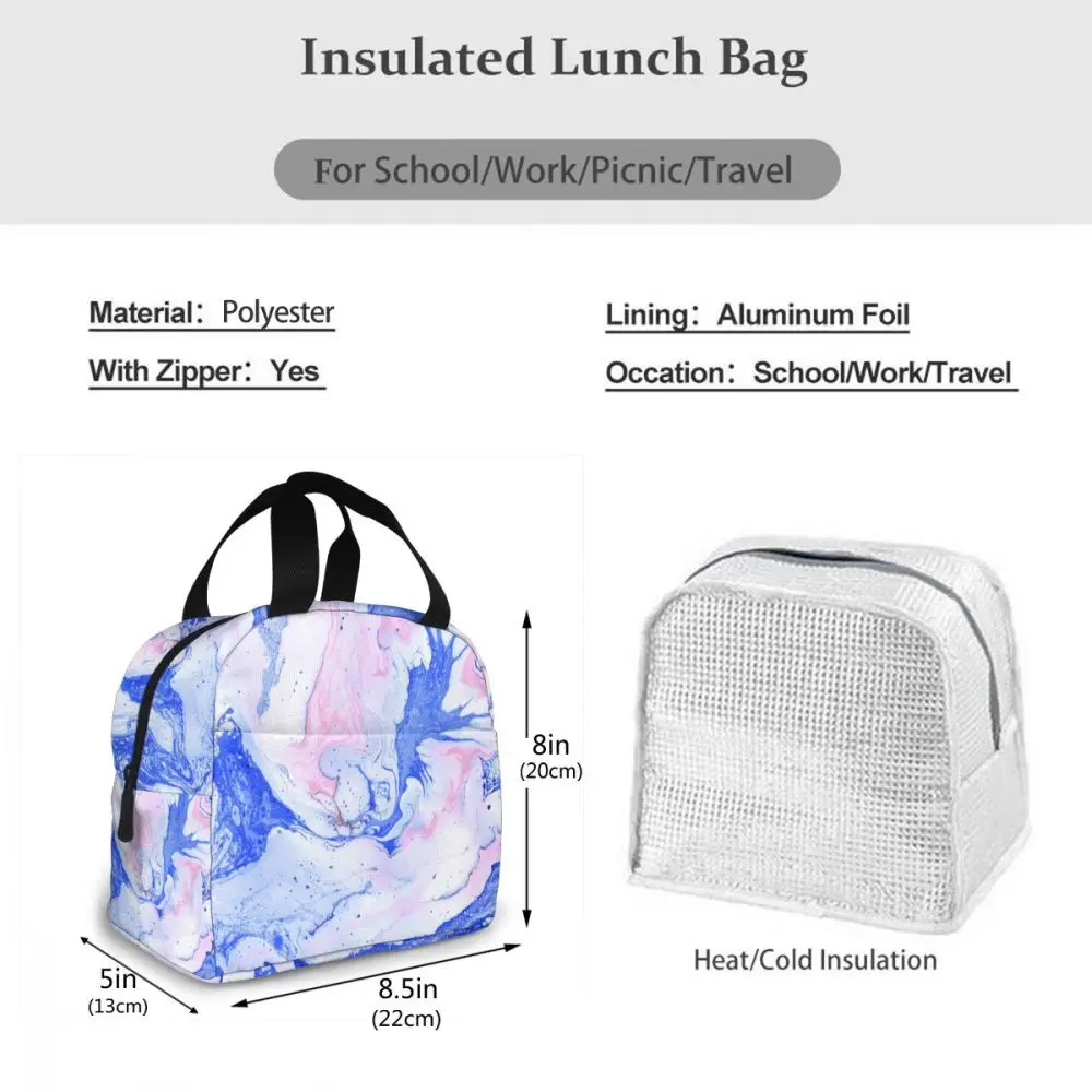 Blue Pink Marble Lunch Food Box Bag Fashion Insulated Thermal Food Picnic Lunch Bag for Women kids Men Cooler Tote Bag
Blue Pink Marble Lunch Food Box Bag Fashion Insulated Thermal Food Picnic Lunch Bag for Women kids Men Cooler Tote Bag
