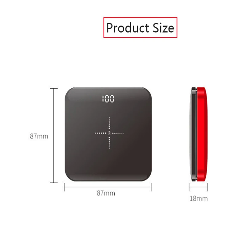 

Ultra Thin Mini Power Bank 8000mAh QI Wireless Charger for iPhone Xiaomi Samsung Poverbank External Battery Wireless Powerbank