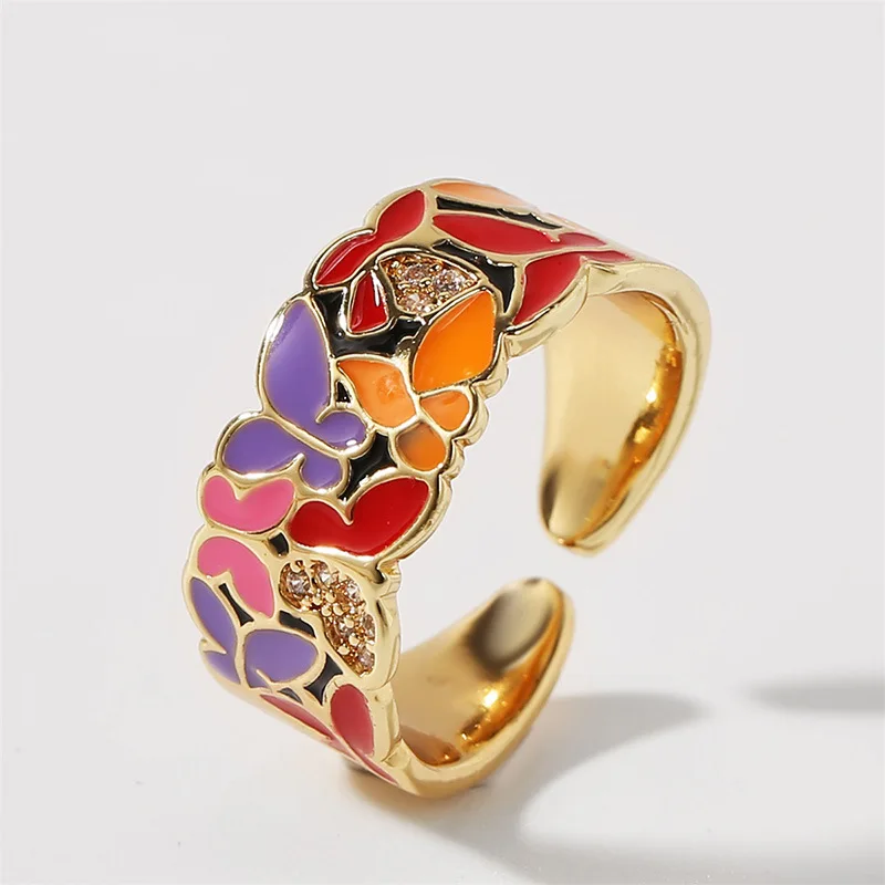 European and American simple trend color dripping copper open ring female creative personality real gold plating ring jewelry
European and American simple trend color dripping copper open ring female creative personality real gold plating ring jewelry