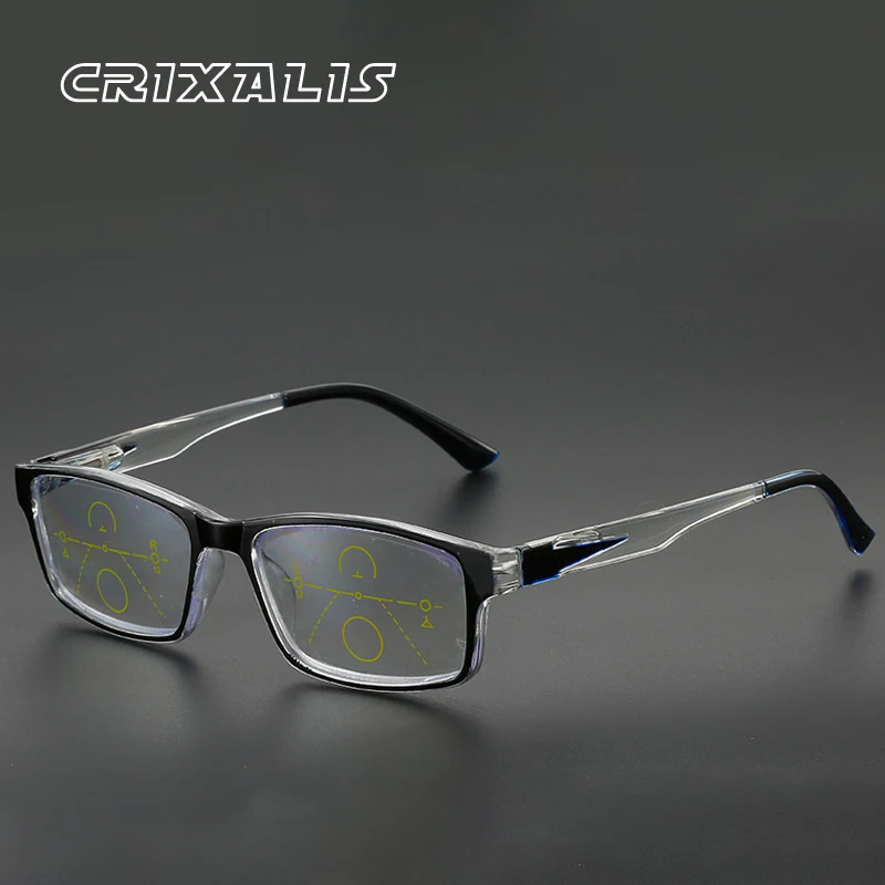 CRIXALIS Multifocal Progressive Reading Glasses Women Spring Hinge With diopters Blue Light Blocking Eyeglasses Men 2.5 x Blue
CRIXALIS Multifocal Progressive Reading Glasses Women Spring Hinge With diopters Blue Light Blocking Eyeglasses Men 2.5 x Blue