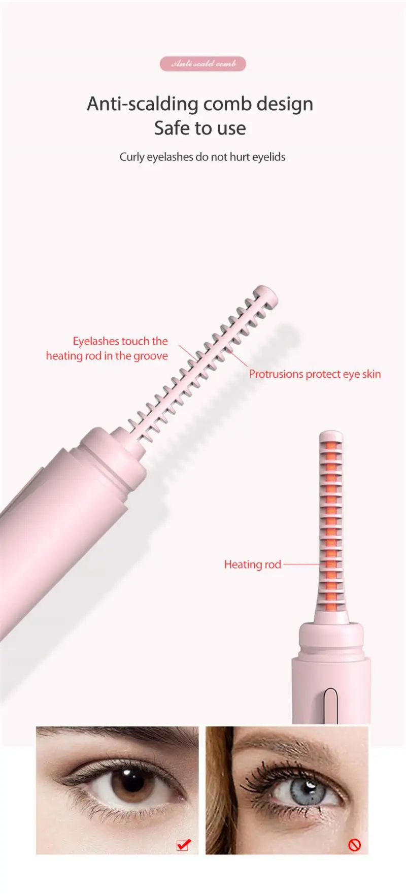 Electric Heated Eyelash Curler Heating USB Rechargeable Lasting Qualitatively Natural Long Lasting Eye Lashes Curler Beauty Tool
Electric Heated Eyelash Curler Heating USB Rechargeable Lasting Qualitatively Natural Long Lasting Eye Lashes Curler Beauty Tool