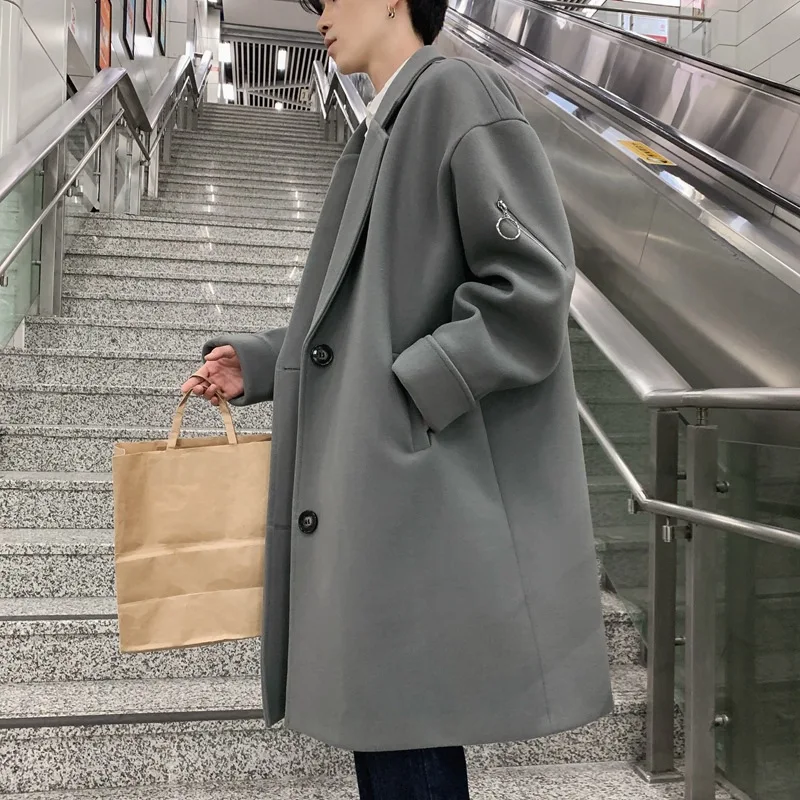 Woolen Coat Men's Winter Korean Style Trendy Handsome Mid-Length Trench Coat Autumn Men's Cotton Padded Woolen Coat
Woolen Coat Men's Winter Korean Style Trendy Handsome Mid-Length Trench Coat Autumn Men's Cotton Padded Woolen Coat