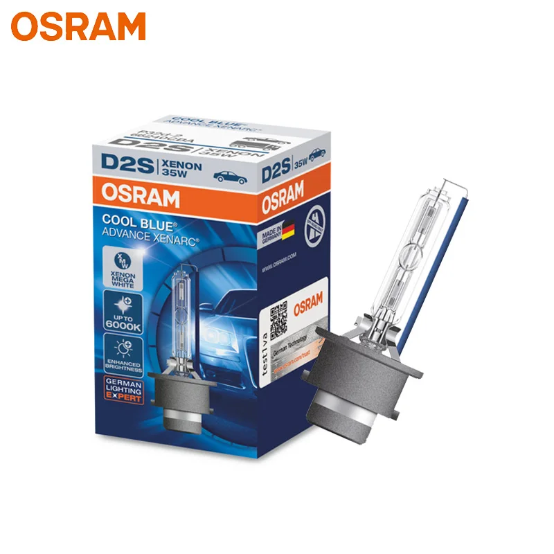 

OSRAM D2S 66240CBA Xenon HID Cool Blue Advance 12V 35W 6000K Mega White Car Xenon Headlight Light Auto Original Hi/lo Beam, 1x