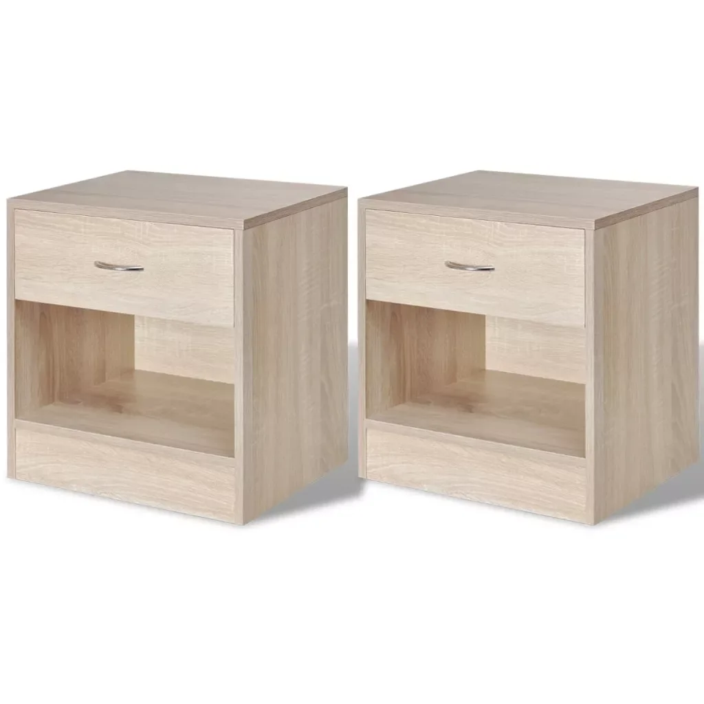 New Arrival Nightstand 2PCS with Drawer Oak/White Colour Bedside Cabinets Telephone Stands Stylish Design
New Arrival Nightstand 2PCS with Drawer Oak/White Colour Bedside Cabinets Telephone Stands Stylish Design