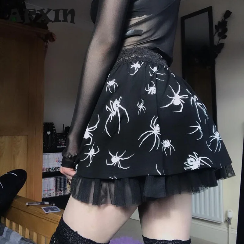 Sexy Black A- Line Skirt Women Summer Streetwear Y2K Harajuku Punk Goth Spider Print Lace Tulle Patchwork Skirts Fairy Grunge
Sexy Black A- Line Skirt Women Summer Streetwear Y2K Harajuku Punk Goth Spider Print Lace Tulle Patchwork Skirts Fairy Grunge