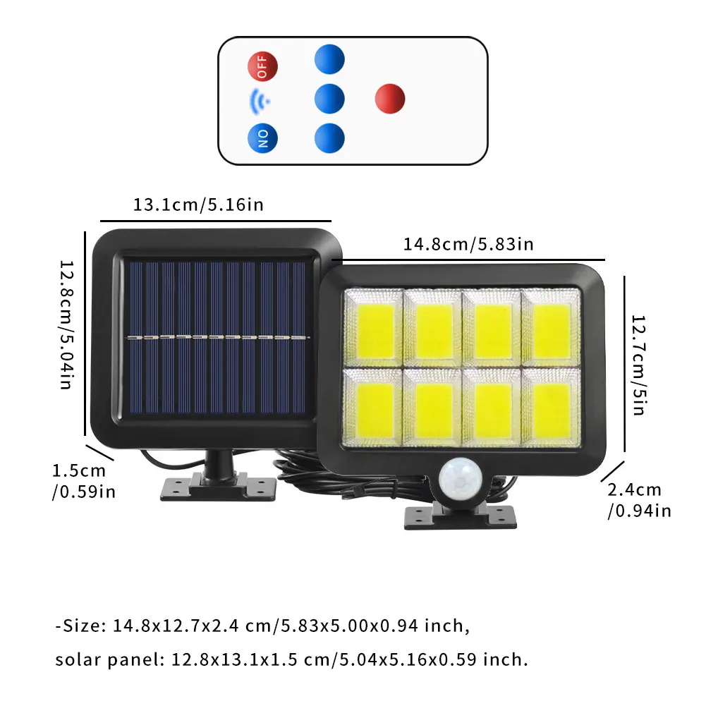 160COB Solar Light Outdoor Motion Sensor Recharge Remote LED Wall Light Waterproof Emergency Led Light Street Garden Porch Lamp
160COB Solar Light Outdoor Motion Sensor Recharge Remote LED Wall Light Waterproof Emergency Led Light Street Garden Porch Lamp
