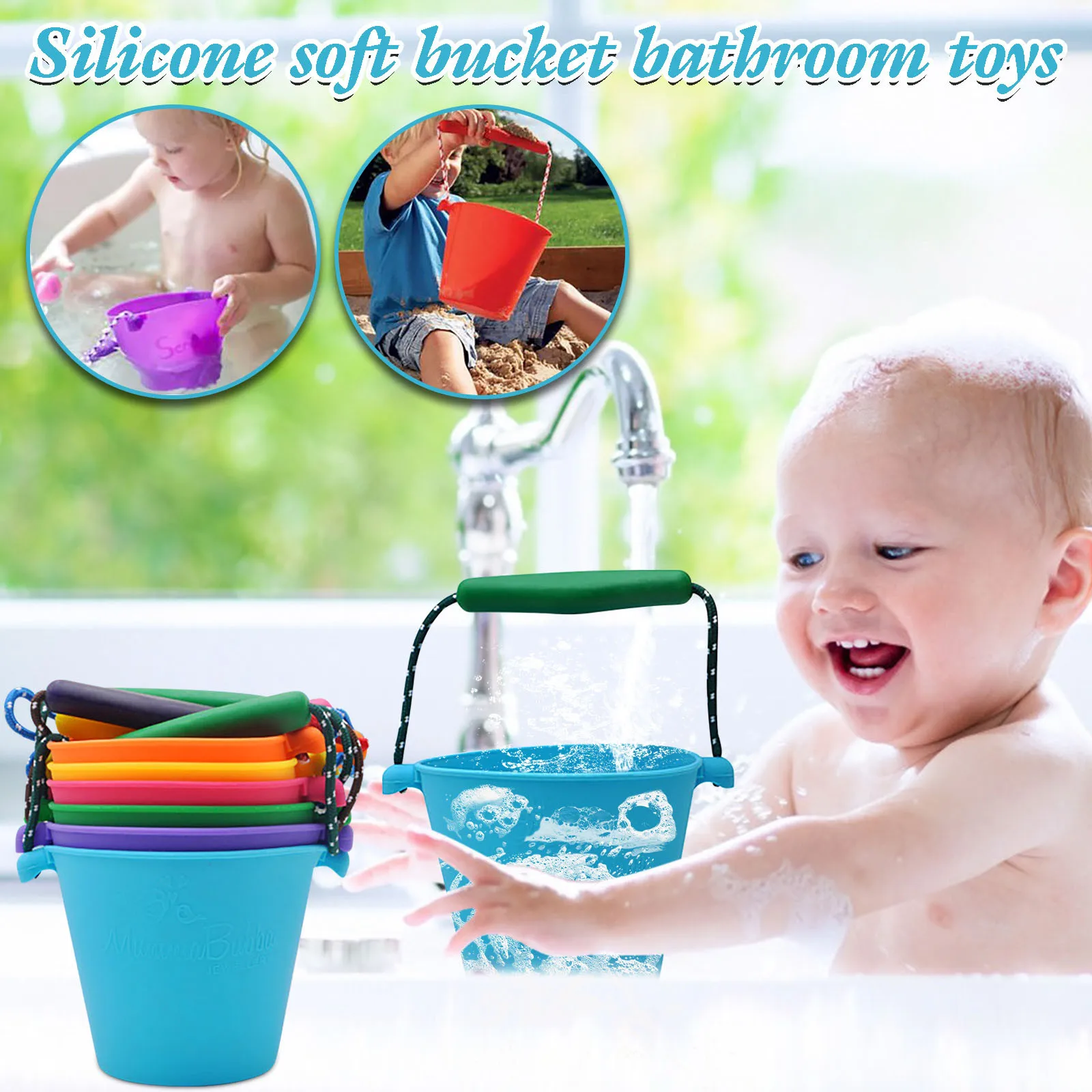 Baby Foldable Multifunctional Beach Bathing Portable Silicone Soft Water BucketBathing Shower Kids
Baby Foldable Multifunctional Beach Bathing Portable Silicone Soft Water BucketBathing Shower Kids
