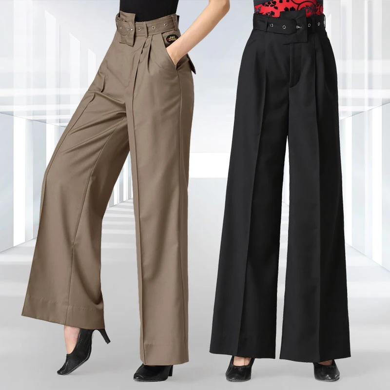 Womens Ballroom Dance Pants New High Waist Lady's Latin Standard Practice Wide Leg black Trousers Dancing Waltz clothes
Womens Ballroom Dance Pants New High Waist Lady's Latin Standard Practice Wide Leg black Trousers Dancing Waltz clothes