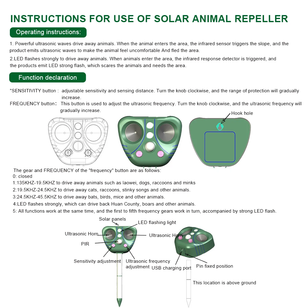 Solar Animal Repellent Ultrasonic & Strong Flashes Motion Detector Outdoor Repeller Waterproof for Dogs, Cats, Rats, Raccoons
Solar Animal Repellent Ultrasonic & Strong Flashes Motion Detector Outdoor Repeller Waterproof for Dogs, Cats, Rats, Raccoons