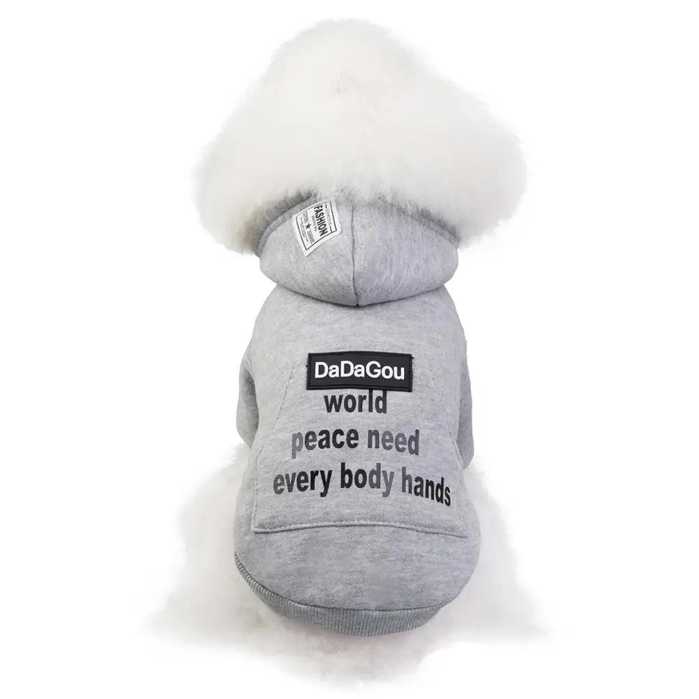 Hoodie Coat winter pet clothes for Teddy small medium dog cotton Sweatshirt with pocket Outfit XS-2XL | Дом и сад
