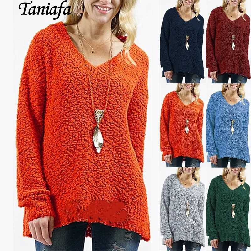 Модный осенне-зимний женский Повседневный свободный однотонный плюшевый свитер, пуловер большого размера XS ~ 5XL с v-образным вырезом, свитер... 
Модный осенне-зимний женский Повседневный свободный однотонный плюшевый свитер, пуловер большого размера XS ~ 5XL с v-образным вырезом, свитер...