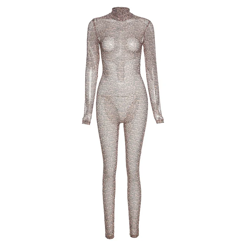 Chic See-Through Print Bodycon Jumpsuit Women Fall Casual Turtleneck Mesh Romper Streetwear Femme Club Activity Clothes
Chic See-Through Print Bodycon Jumpsuit Women Fall Casual Turtleneck Mesh Romper Streetwear Femme Club Activity Clothes