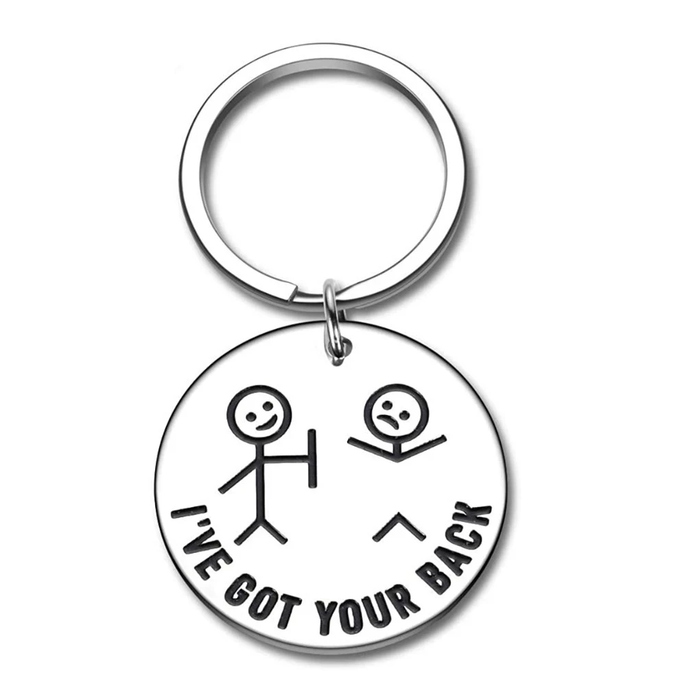 

Funny Best Friend Keychain Gifts for Friends BFF Besties Companion I Got Your Back Stick Figures for Daughter Son Women Men