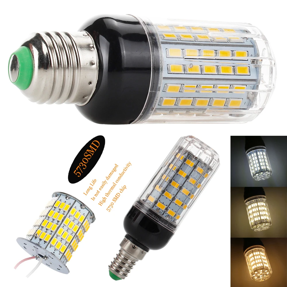 

Led E14 Corn Bulb E27 Led Lamp 220V SMD 5730 Smart IC Light Candle Bulb 85-265V Lampada Led 9W 15W 18W 25W 28W 30W 35W No Flicke