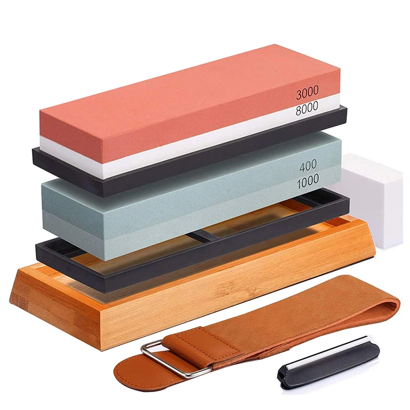 Two Stone Set Knife Sharpener Whetstone Kit for Chef Non-slip Bamboo Knives Grinder Stones Professional Kitchen Sharpening Set
Two Stone Set Knife Sharpener Whetstone Kit for Chef Non-slip Bamboo Knives Grinder Stones Professional Kitchen Sharpening Set