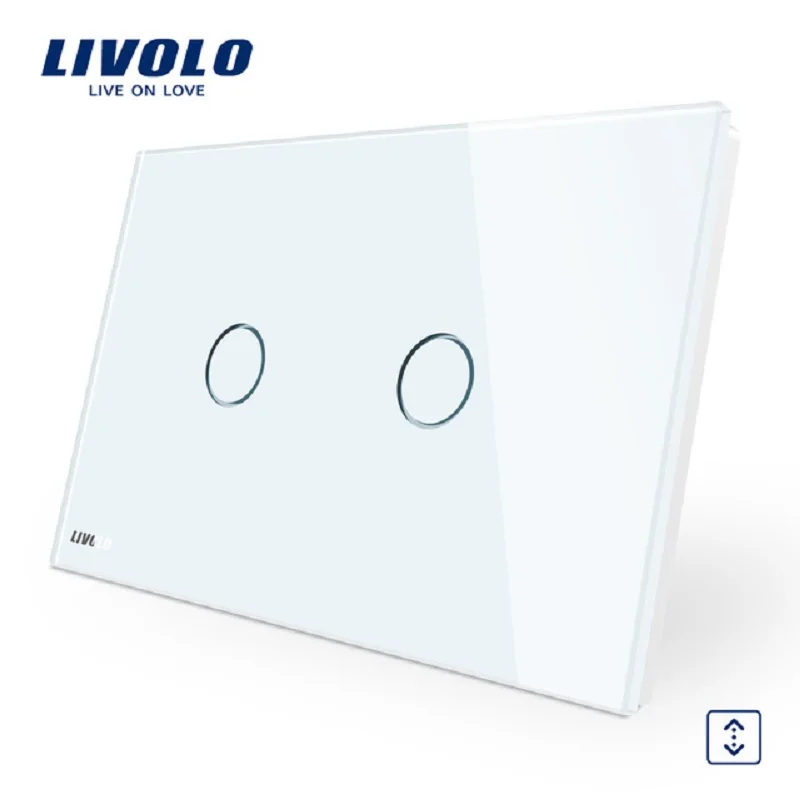 

Livolo AU US standard Glass Panel, 110~250V,Wireless Remote Control Curtain Switches,curtain dimmer remote switch VL-C902W-11