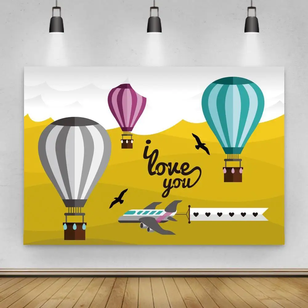 Cartoon Hot Air Balloon Express Love Banner Backgrounds I Love You Valentine's Day Home Dinner Table Decor Backdrops
Cartoon Hot Air Balloon Express Love Banner Backgrounds I Love You Valentine's Day Home Dinner Table Decor Backdrops