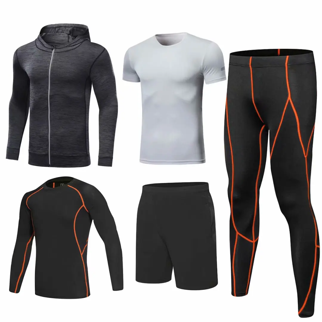 Workout Running Sets Men's 5 Pieces Set 2021 Top Compression Basketball Tights Sports Suit Gym Fitness Tracksuit Jogging Clothes
Workout Running Sets Men's 5 Pieces Set 2021 Top Compression Basketball Tights Sports Suit Gym Fitness Tracksuit Jogging Clothes