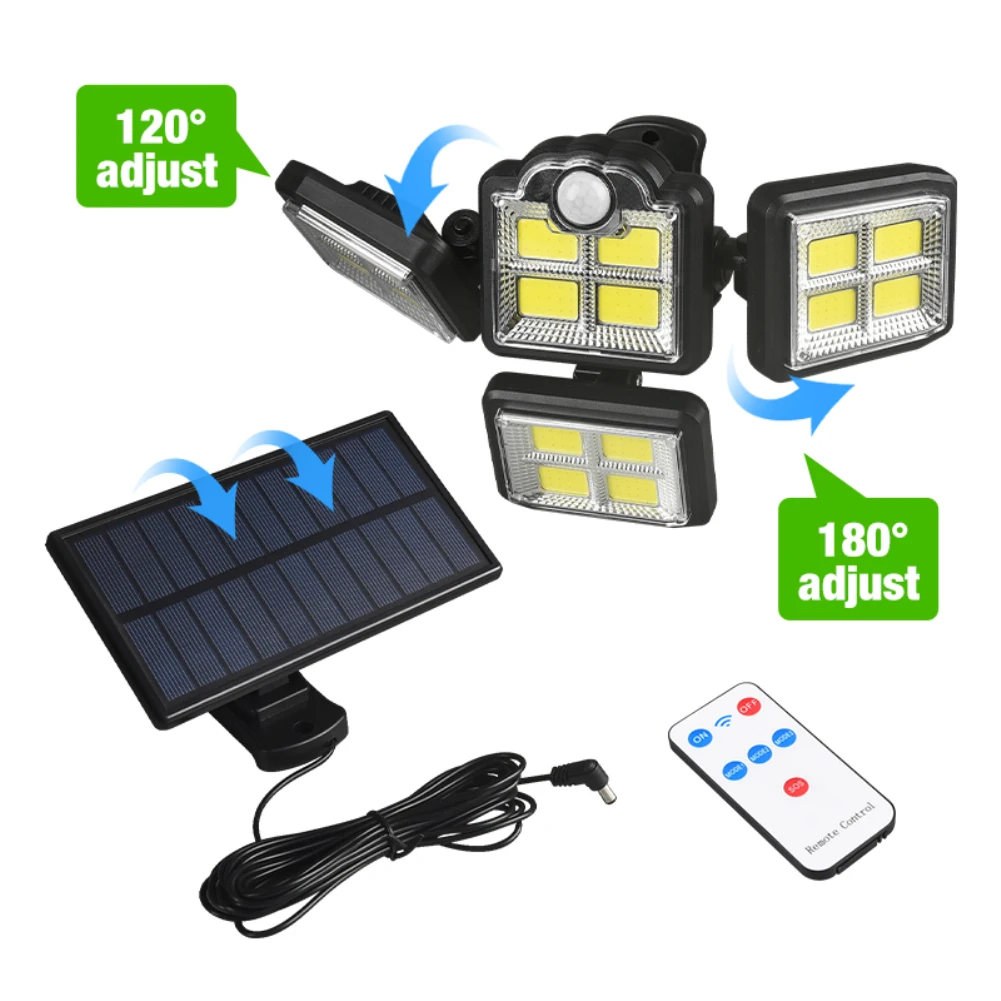 LED Solar Lights Outdoor 4 Head Motion Sensor SMD/COB Illumination Waterproof Remote Control Wall Lamp Street Light Wall Liight
LED Solar Lights Outdoor 4 Head Motion Sensor SMD/COB Illumination Waterproof Remote Control Wall Lamp Street Light Wall Liight