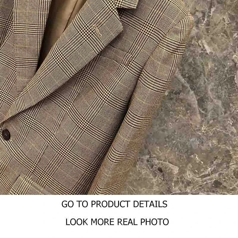 Cosmicchic 2020 Autumn Winter Women Jackets Wool Khaki Plaid Suit Coat Turn-down Collar Long Sleeve Vintage England Outwear 
Cosmicchic 2020 Autumn Winter Women Jackets Wool Khaki Plaid Suit Coat Turn-down Collar Long Sleeve Vintage England Outwear