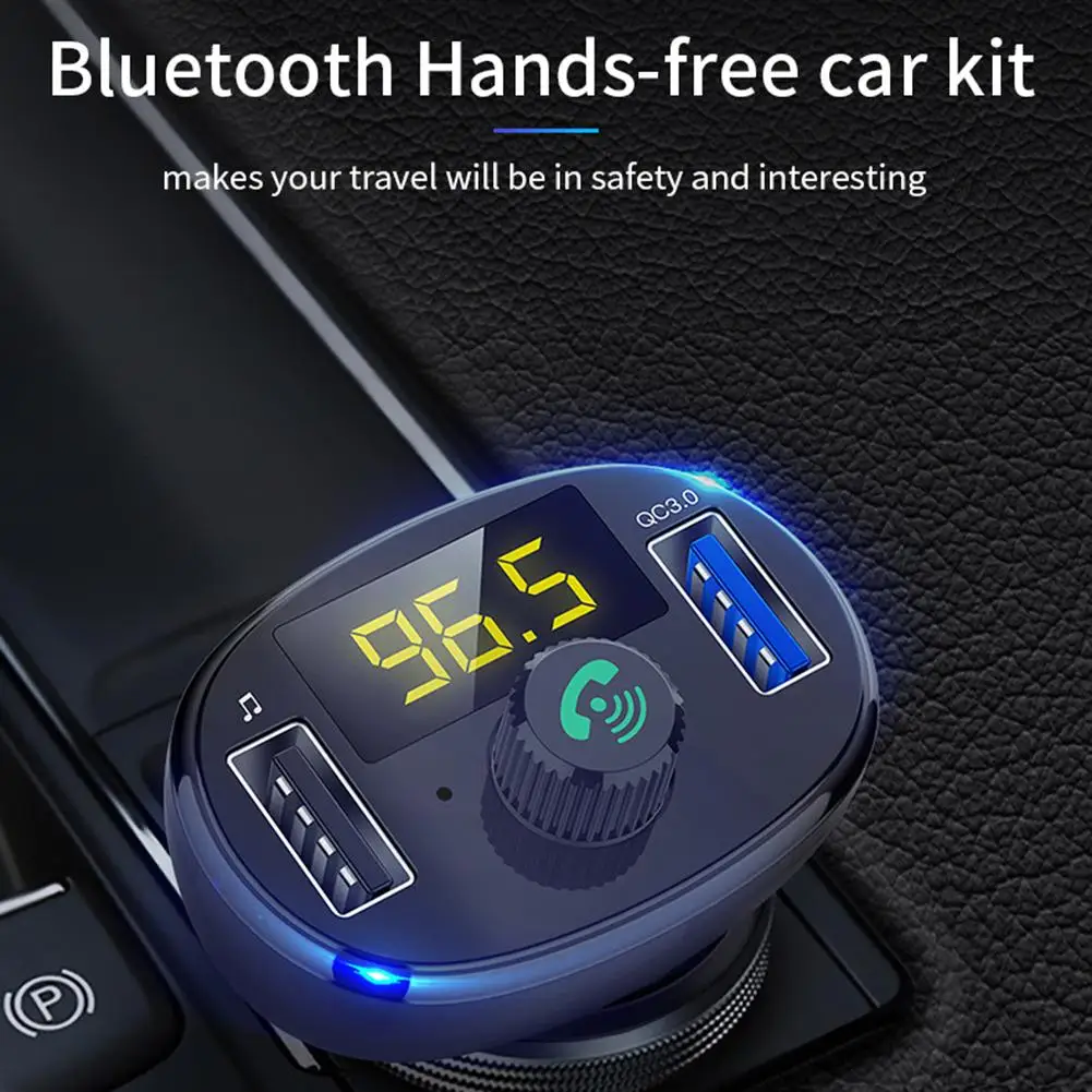 Bluetooth-compatible 5.0 Music Player FM Transmitter Hands Free Multifunctional Car Charger Fast Charger Car Accessories 
Bluetooth-compatible 5.0 Music Player FM Transmitter Hands Free Multifunctional Car Charger Fast Charger Car Accessories