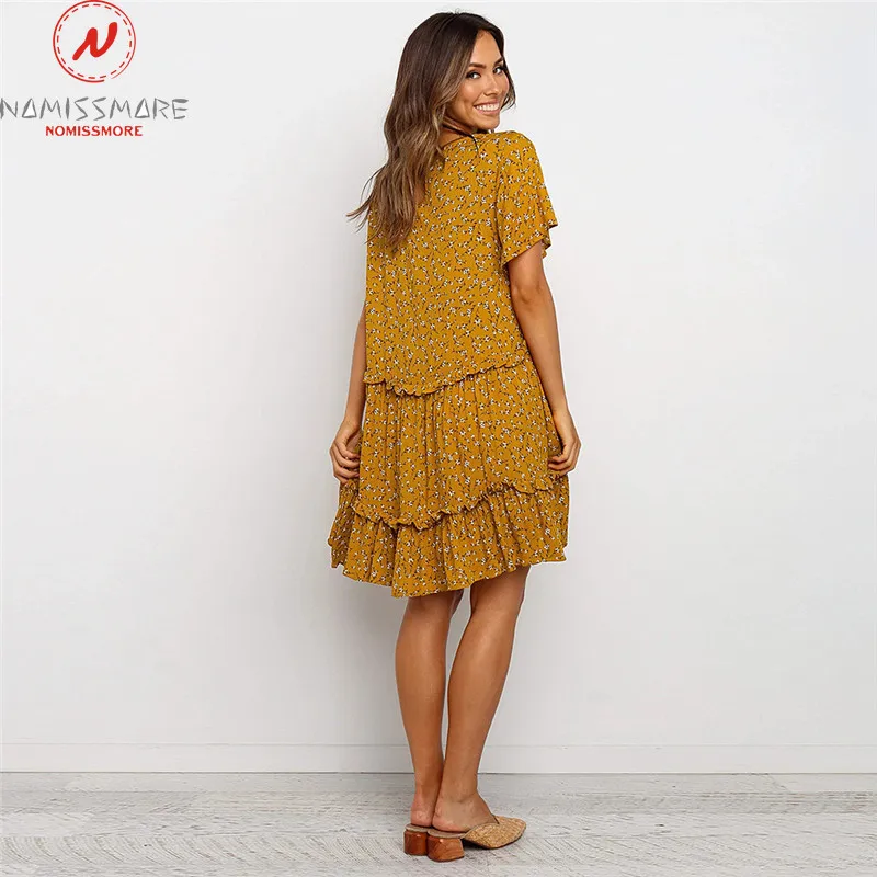 Fashion Women Summer Print A-Line Dress Patchwork Design Ruffles Decor O-Neck Short Sleeve Casual Loose Pullovers Dress
Fashion Women Summer Print A-Line Dress Patchwork Design Ruffles Decor O-Neck Short Sleeve Casual Loose Pullovers Dress