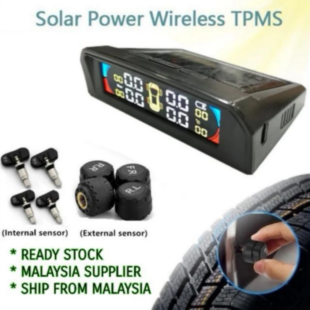 Car TPMS Tire Pressure/Temp Monitor USB Charge & Solar 4 External Sensors Adjustable LED Display 4BAR Auto Security Alarm System
Car TPMS Tire Pressure/Temp Monitor USB Charge & Solar 4 External Sensors Adjustable LED Display 4BAR Auto Security Alarm System