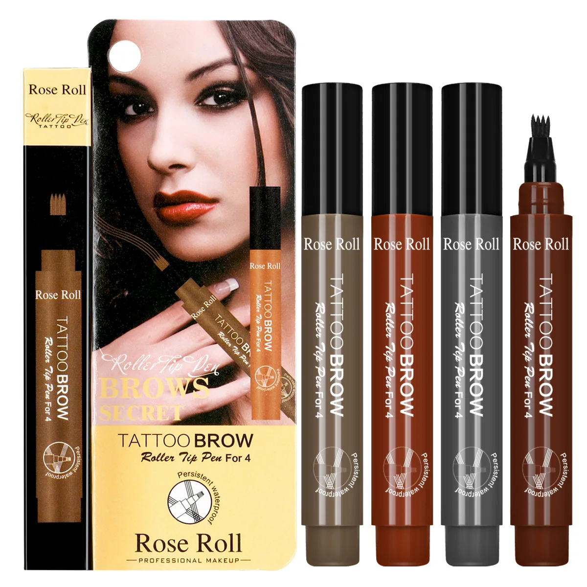 Four-pointed Water Eyebrow Pencil Pull line Not Easy to Fade Lasting Effect No Blooming Waterproof and Sweat 
Four-pointed Water Eyebrow Pencil Pull line Not Easy to Fade Lasting Effect No Blooming Waterproof and Sweat