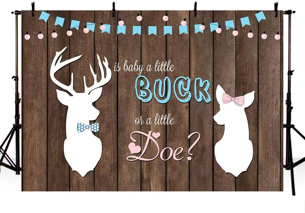 Buck or Doe Gender Reveal Baby Shower Photography Background Props Rustic Wood Boy or Girl Deer Backdrops Party Decoration
Buck or Doe Gender Reveal Baby Shower Photography Background Props Rustic Wood Boy or Girl Deer Backdrops Party Decoration