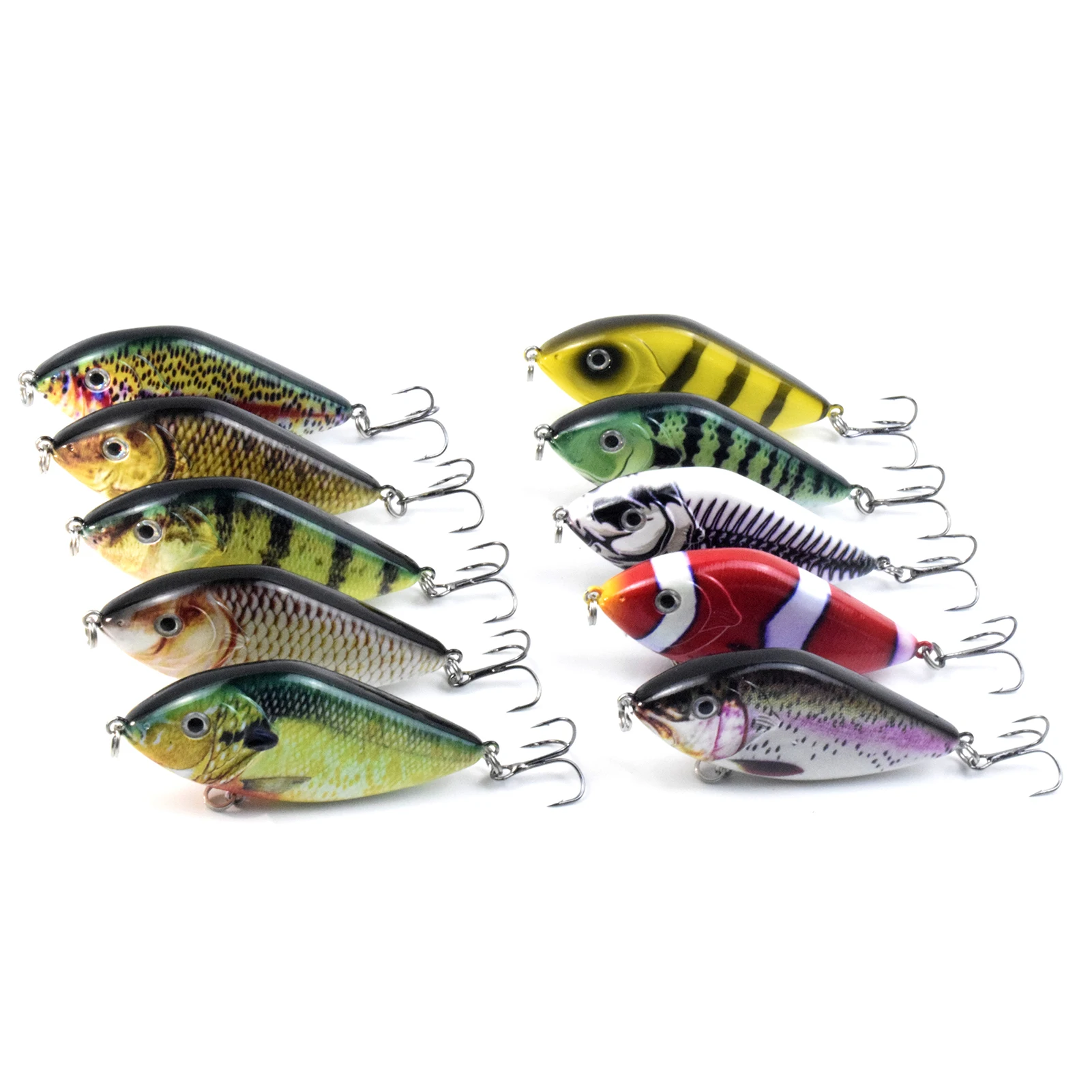 

Fishing Lure Bionic Hard Bait Treble Hook Lifelike Artificial Sinking Crankbait Rattle Bass Pike Saltwater Freshwater VIB Lures