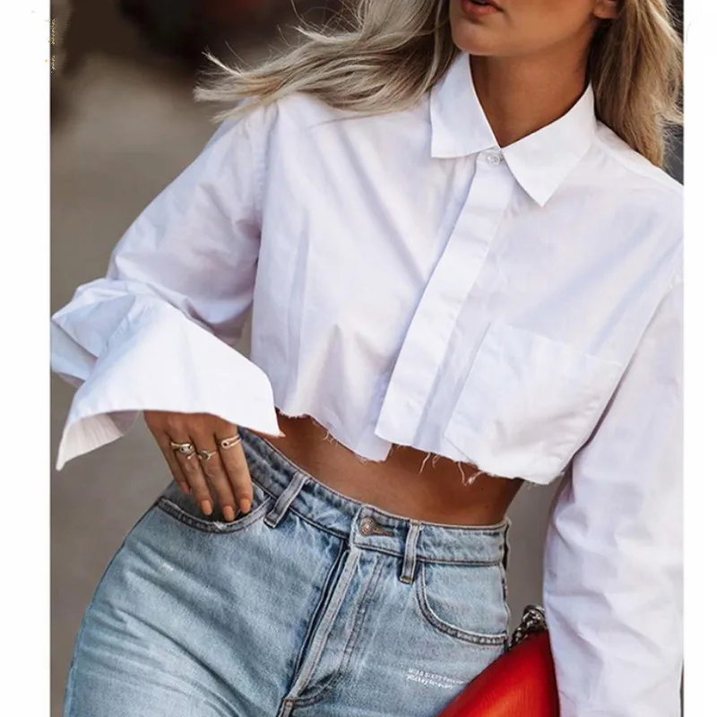 Women Long Sleeve KoreanShirt 2021 Spring Fashion Ladies Club Street Sexy Short White Top Blouse
Women Long Sleeve KoreanShirt 2021 Spring Fashion Ladies Club Street Sexy Short White Top Blouse
