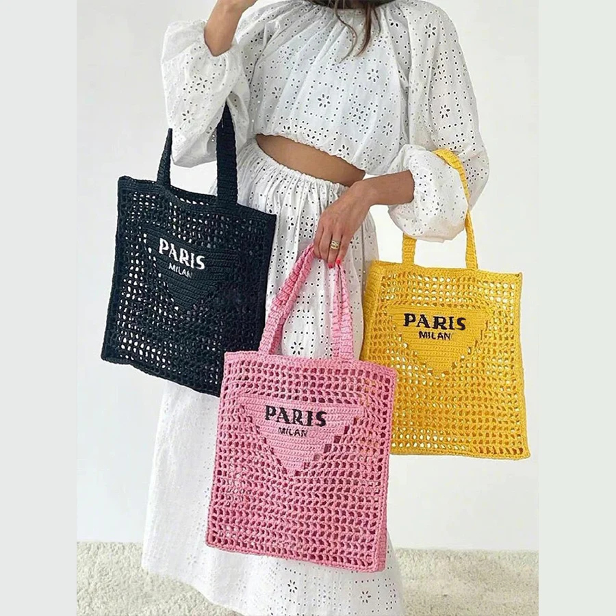 Brand Designer Crochet Bags for Women Summer Beach Hollow Out Ladies Shoulder Shopper Bag Knitting Female Tote Handbag Light
Brand Designer Crochet Bags for Women Summer Beach Hollow Out Ladies Shoulder Shopper Bag Knitting Female Tote Handbag Light