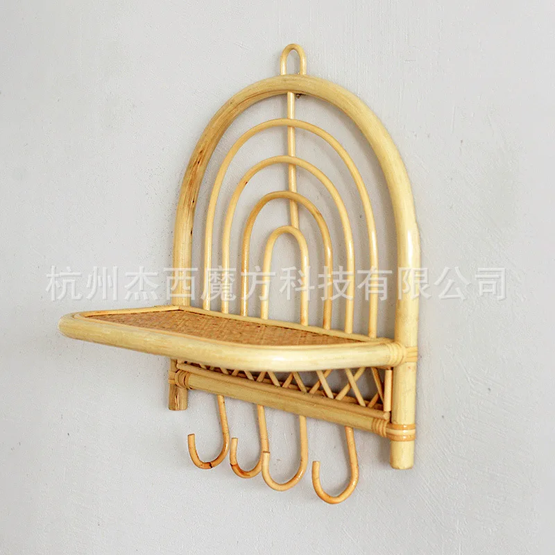 Rattan wall shelf Handmade semicircular rattan wall decoration rack with hook home hanging rack
Rattan wall shelf Handmade semicircular rattan wall decoration rack with hook home hanging rack