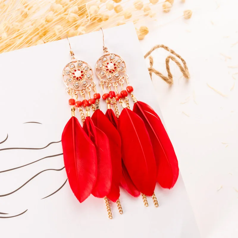 2021 Fashion New Round Petal Hollow Feather Earrings Tassel Ethnic Style Long Earrings Bohemian Rice Beads Women's Earrings
2021 Fashion New Round Petal Hollow Feather Earrings Tassel Ethnic Style Long Earrings Bohemian Rice Beads Women's Earrings