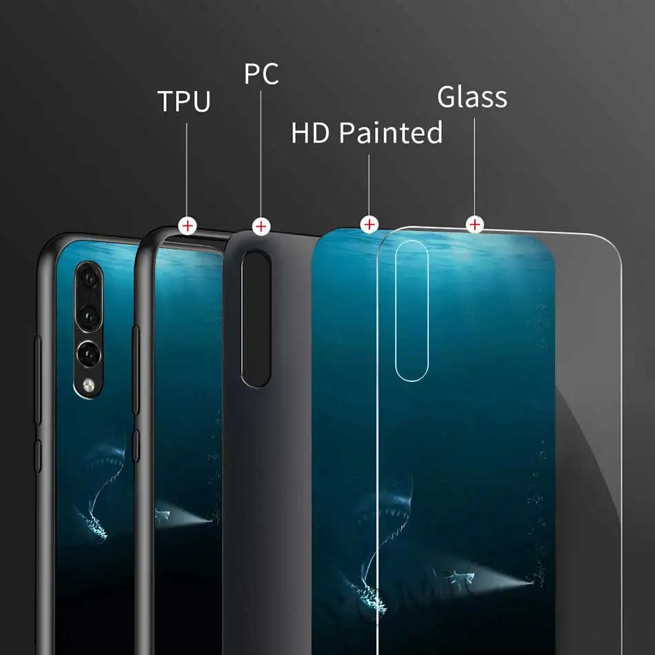 Cool Shark Case for Huawei Honor 9X 8X View 30 Pro Plus 20 10 Lite 30S Y6 Y7 Y9 2019 Play 9A Tempered Glass Cover 
Cool Shark Case for Huawei Honor 9X 8X View 30 Pro Plus 20 10 Lite 30S Y6 Y7 Y9 2019 Play 9A Tempered Glass Cover