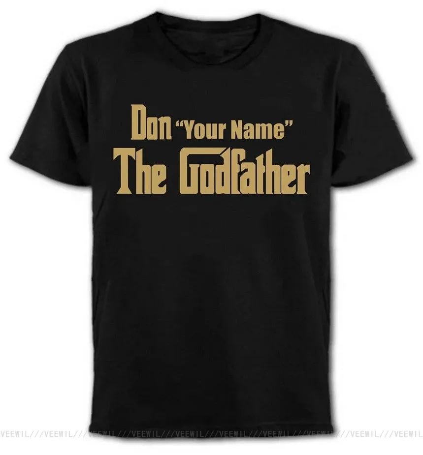 Футболка с надписью Godfather персонализированная футболка Добавить имя Мафия все