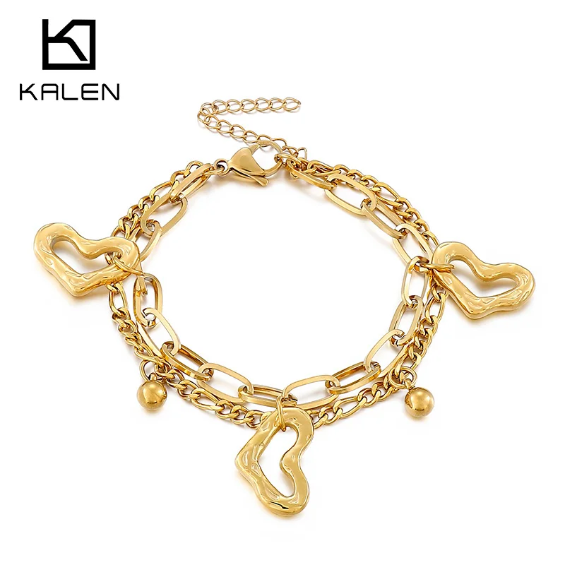 KALEN Heart-shaped Small Beads Bohemia Bracelet Female Fashion Exquisite 18K IP Gold Plated Non-fading Bracelet
KALEN Heart-shaped Small Beads Bohemia Bracelet Female Fashion Exquisite 18K IP Gold Plated Non-fading Bracelet