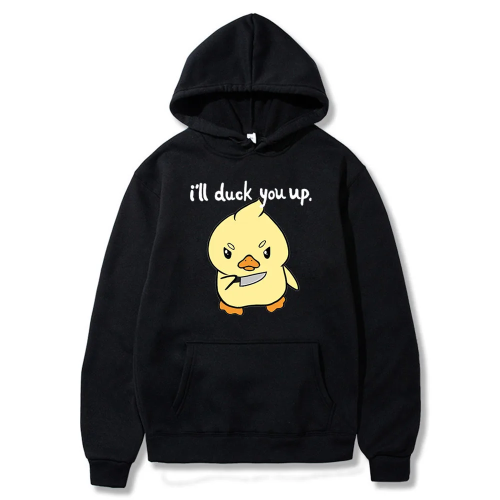 I WILL DUCK YOU UP Hoodies Graphic Prints Tops New Fashion Men Clothing Anime Hoodie Cartoon Sweatshirts Vintage Male Sudaderas
I WILL DUCK YOU UP Hoodies Graphic Prints Tops New Fashion Men Clothing Anime Hoodie Cartoon Sweatshirts Vintage Male Sudaderas