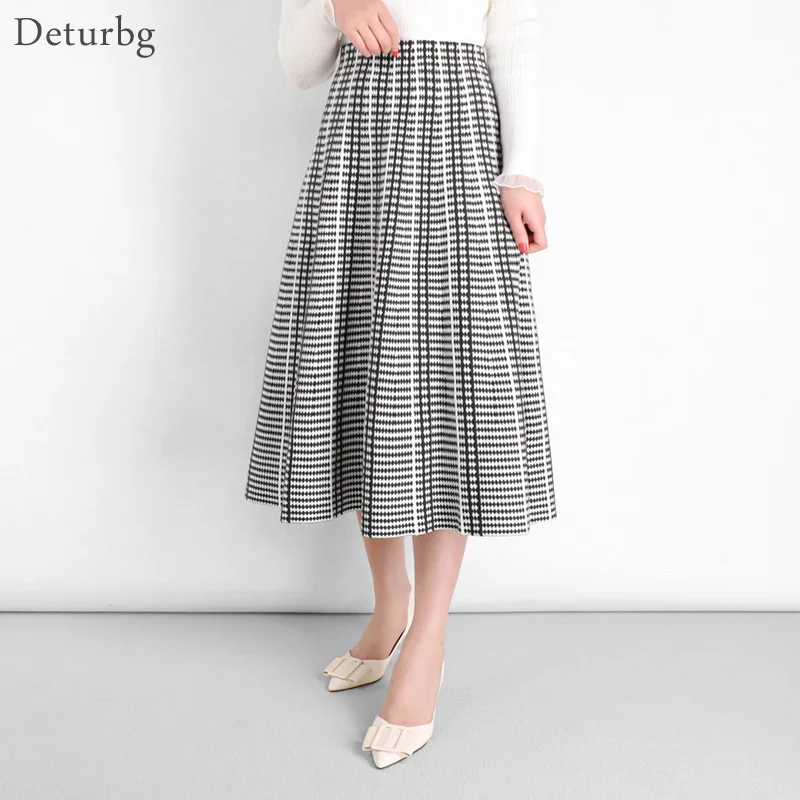 Women's Elegant Houndstooth Pattern Midi Skirt High Quality Female High Waist Knitted A-Line Skirts Faldas 2021 Spring Sk702
Women's Elegant Houndstooth Pattern Midi Skirt High Quality Female High Waist Knitted A-Line Skirts Faldas 2021 Spring Sk702